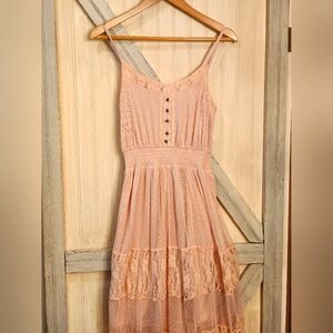 Double Zero blush teired maxi dress BNWOT RARE